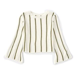 Chelsea & Violet Girls Bell Sleeve Striped Sweater